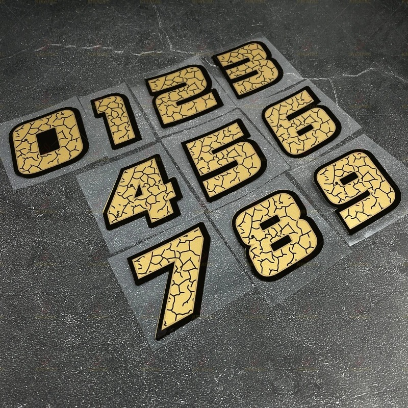 Scooter Helmet Set - Set di 2 Adesivi Numerici per