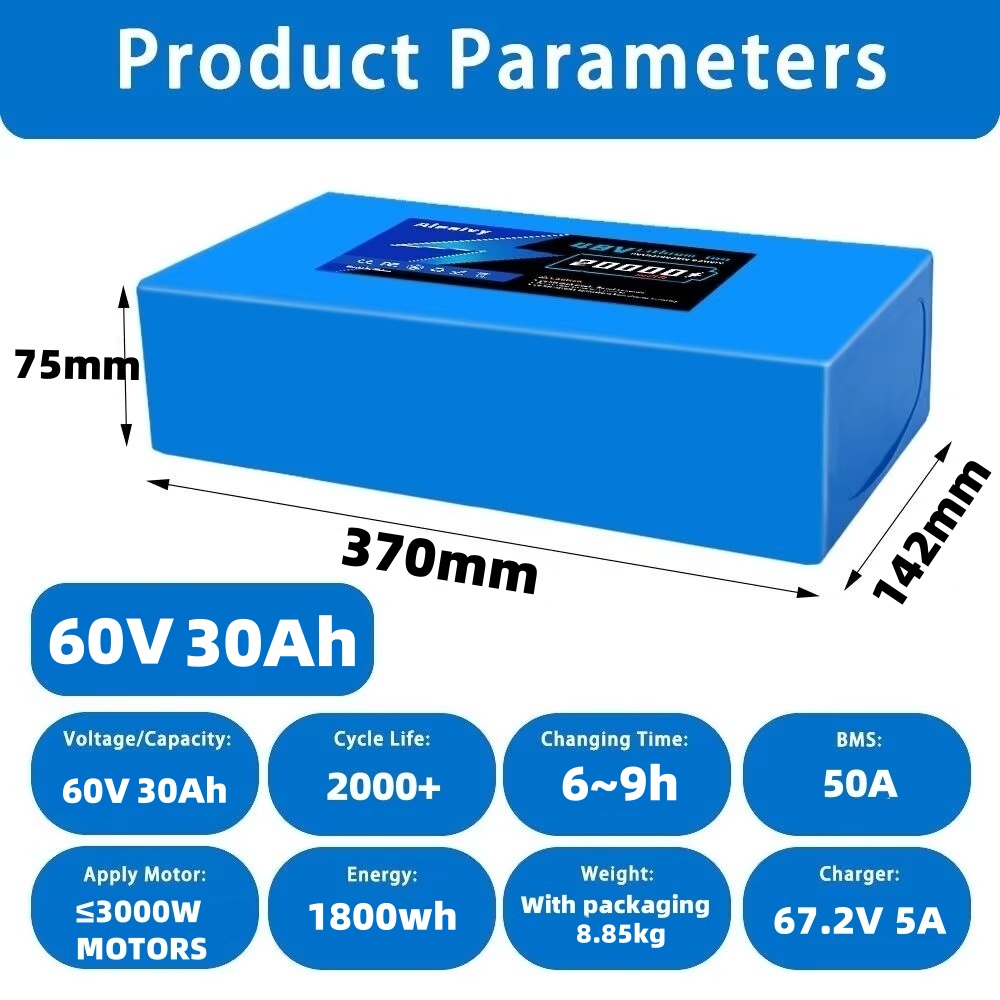 [US Direct] Batteria per e-bik - 60V 30Ah 21700 Battery Pack recensione e prezzo